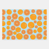 Oranje fruitpatroon inpakpapier vel (Voorkant)