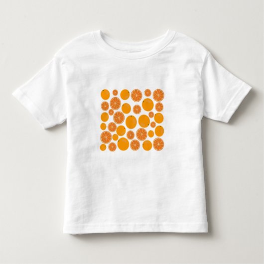 Oranje fruitpatroon kinder shirts (Voorkant)