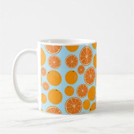 Oranje fruitpatroon koffiemok