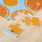 Oranje fruitpatroon legpuzzel (Zijkant)