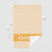 Oranje fruitpatroon personaliseren golfhanddoek (Insitu)