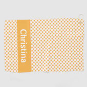Oranje fruitpatroon personaliseren golfhanddoek (Horizontaal)