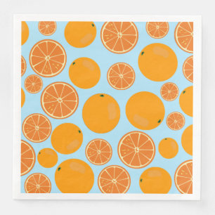 Oranje fruitpatroon servet