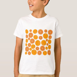 Oranje fruitpatroon t-shirt