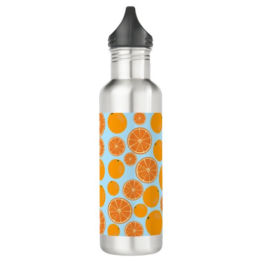 Oranje fruitpatroon waterfles  (Links)