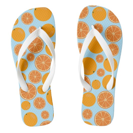 Oranje fruitpatroon zomer teenslippers (Voetbed)