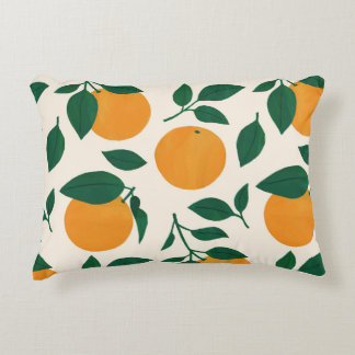 Oranje fruitpatroonillustratie accent kussen