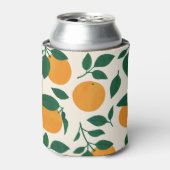 Oranje fruitpatroonillustratie blikjeskoeler (Blikje Voorkant)