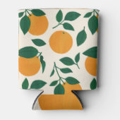 Oranje fruitpatroonillustratie blikjeskoeler (Voorkant)