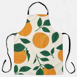 Oranje fruitpatroonillustratie schort