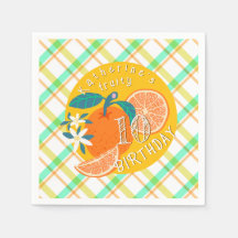 Oranje Fruity Plaid Verjaardag