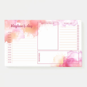 Oranje Fuchsia Waterverf Vlekken Dagelijkse Planne Post-it® Notes