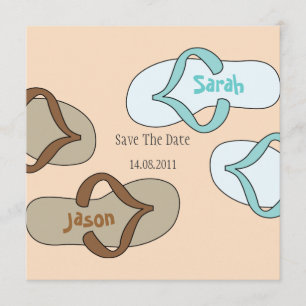 Oranje Fun Flip Flop Wedding Save the Date
