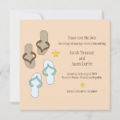 Oranje Fun Flip Flop Wedding Save the Date (Achterkant)