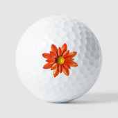 Oranje Fun Flower of uw Logo Vrouwelijke Bloemen Golfballen (Voorkant)