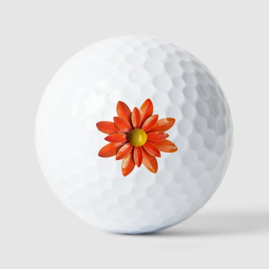 Oranje Fun Flower of uw Logo Vrouwelijke Bloemen Golfballen (Voorkant)