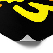 Oranje Funky Alien - Neon Pop Art Quirky Creature Poster (Hoek)