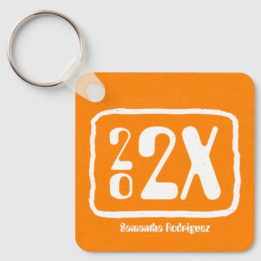 Oranje Funky Class Year Sleutelhanger (Voorkant)