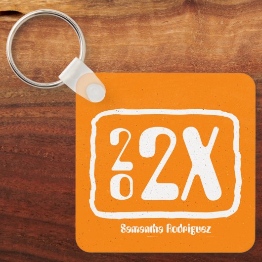 Oranje Funky Class Year Sleutelhanger (Voorkant)