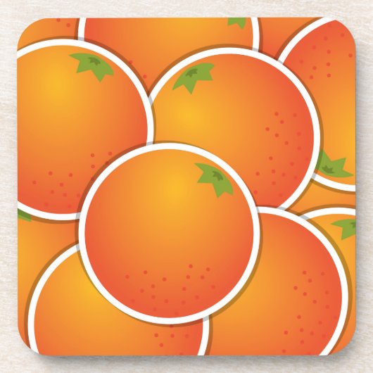 Oranje Funky Drankjes Onderzetter (Voorkant)