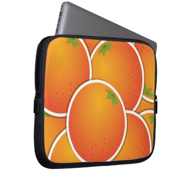 Oranje Funky Laptop Sleeve (Voorkant Rechts)