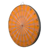 Oranje Funky Sun Rays Retro Stripes Dartbord (Voorkant Rechts)