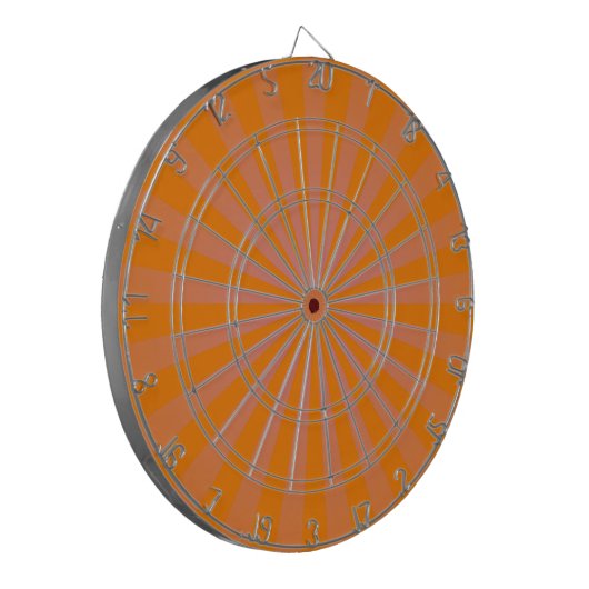 Oranje Funky Sun Rays Retro Stripes Dartbord (Voorkant Links)