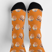 Oranje Funny Custom 2 Face Foto Papa Sokken (Top)