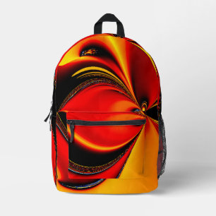 Oranje Fury Fractal Bedrukte Rugzak