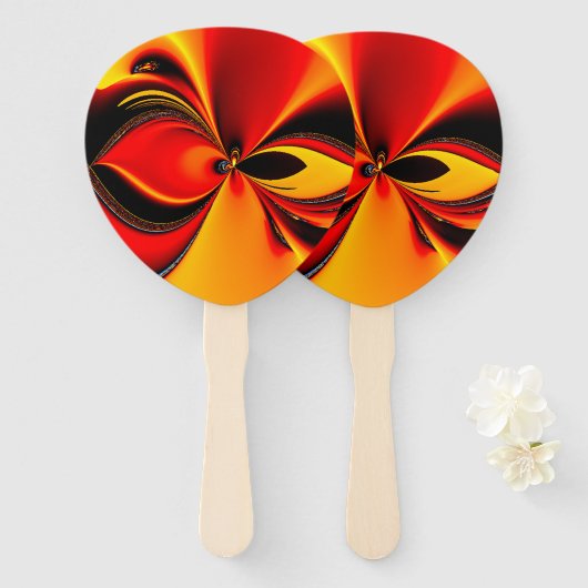 Oranje Fury Fractal Handwaaier (Voorkant en achterkant)