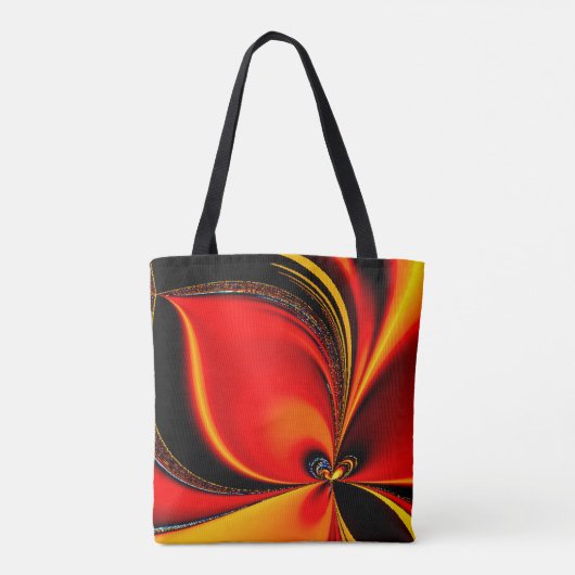 Oranje Fury Fractal Tote Bag (Achterkant)