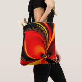 Oranje Fury Fractal Tote Bag (Dichtbij)