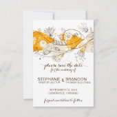 Oranje fysieke vloeren sparen de Uitnodiging van d (Achterkant)