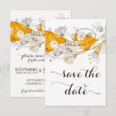 Oranje fysieke vloeren sparen de Uitnodiging van d (Voorkant / Achterkant)