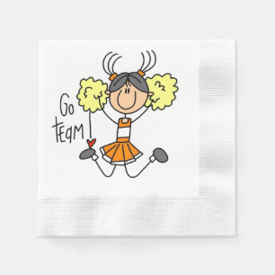 Oranje Ga Team Cheerleader Servetten