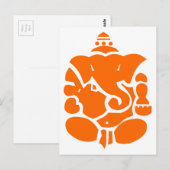Oranje Ganesha-illustratie Briefkaart (Voorkant / Achterkant)