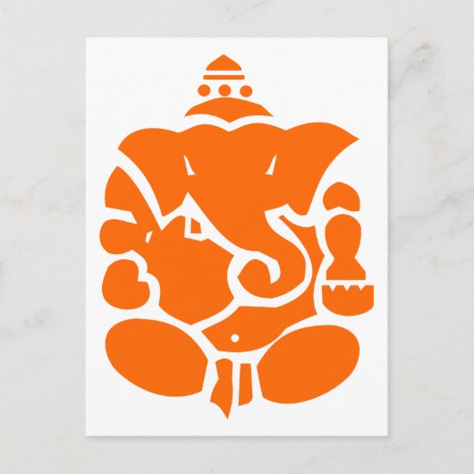 Oranje Ganesha-illustratie Briefkaart (Voorkant)
