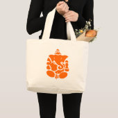 Oranje Ganesha-illustratie Grote Tote Bag (Voorkant (product))