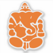 Oranje Ganesha-illustratie Sticker (Voorkant)
