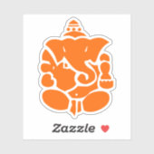 Oranje Ganesha-illustratie Sticker (Vel)