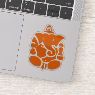Oranje Ganesha-illustratie Sticker