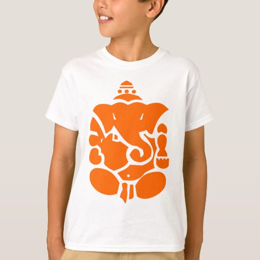 Oranje Ganesha-illustratie T-shirt (Voorkant)
