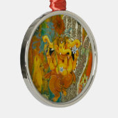 Oranje Ganesha Metalen Ornament (Rechts)