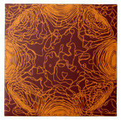 Oranje garen keramische Tegel Tegeltje (Voorkant)