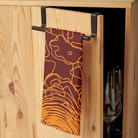 Oranje garen keukenhanddoeken (Derde Gevouwen)