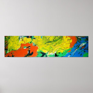 Oranje gator met gele afro poster