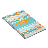 Oranje Gator op Chevron gepersonaliseerd Notitiebo Notitieboek (Rechterzijde)