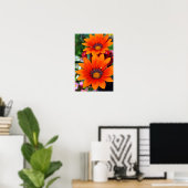 Oranje-Gazania African Daisies Summer Flower Poster (Thuiskantoor)