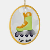 Oranje gealigneerd Schaats Design Ceramic Ornament (Rechts)