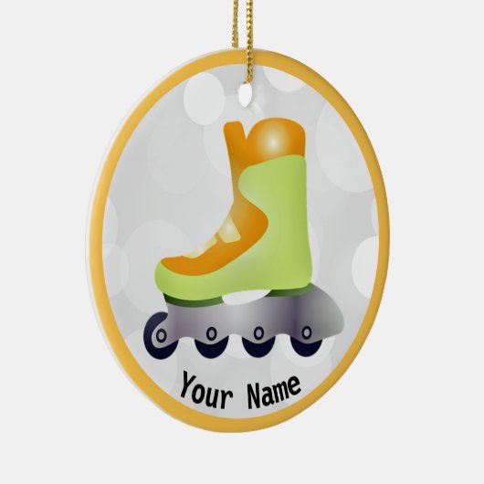 Oranje gealigneerd Schaats Design Ceramic Ornament (Rechts)